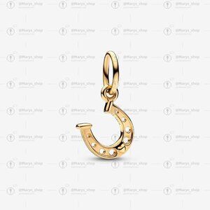 Pandora Lucky Horseshoe Dangle Charm|Gold